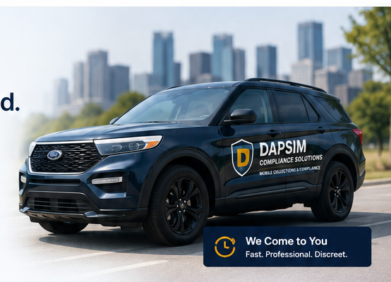 Dapsim mobile collection professional ready for an on-site appointment